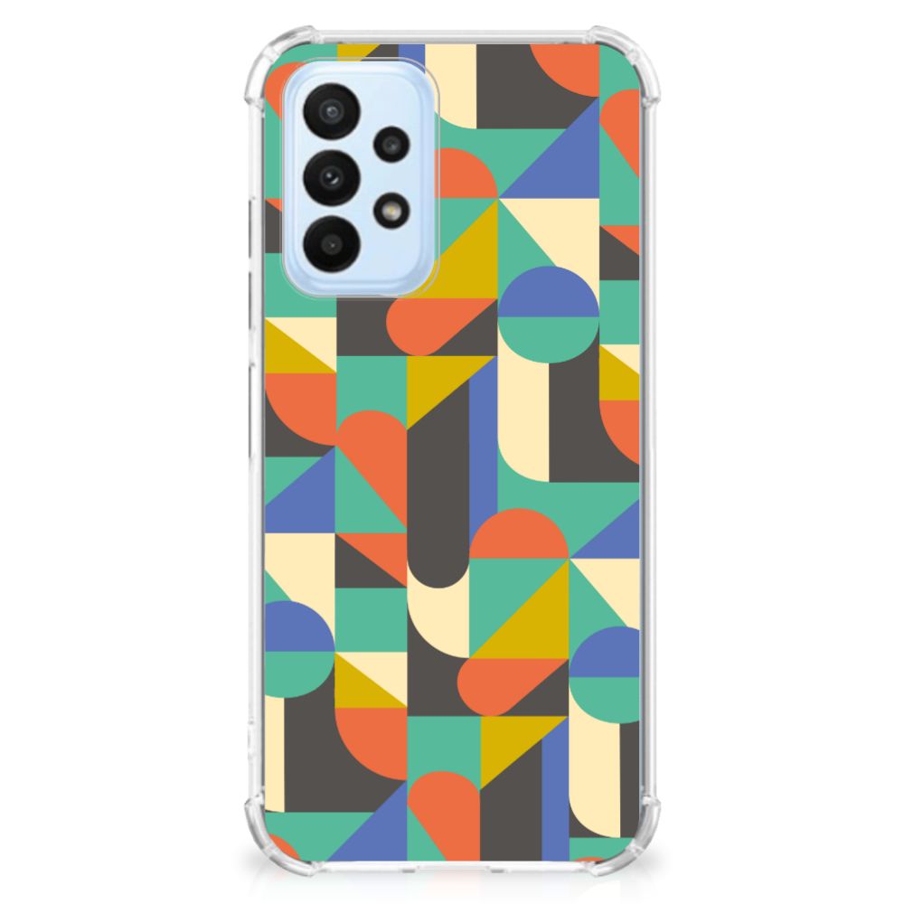 Samsung Galaxy A23 Doorzichtige Silicone Hoesje Funky Retro - B2C Telecom