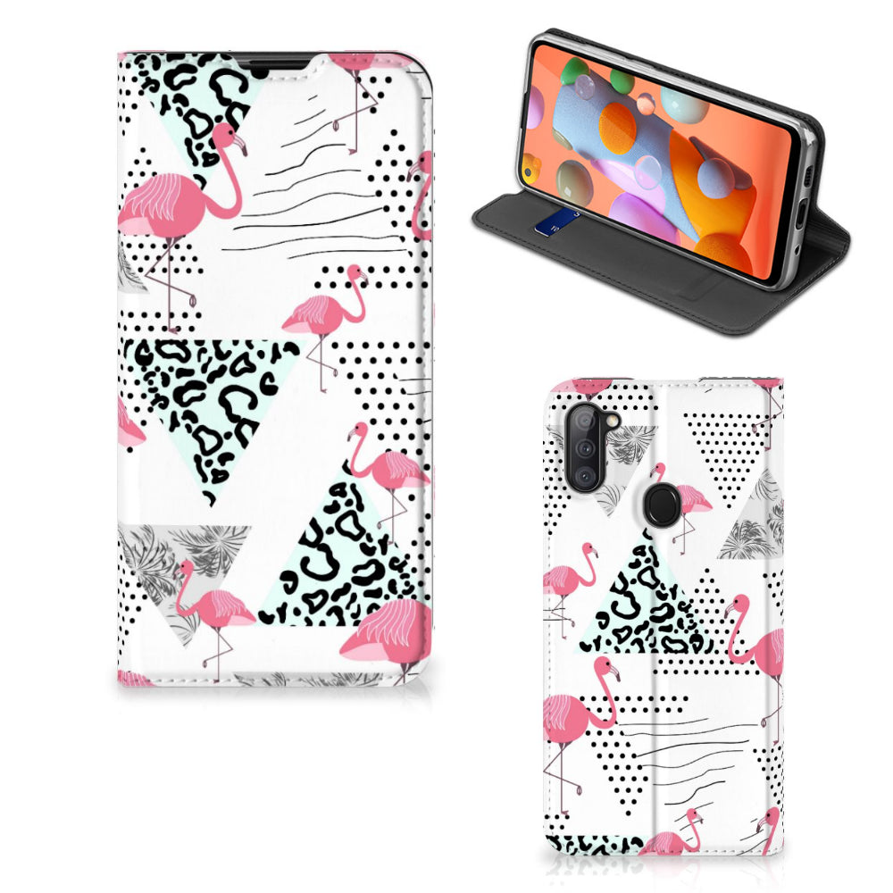 Samsung Galaxy M11 | A11 Hoesje maken Flamingo Triangle