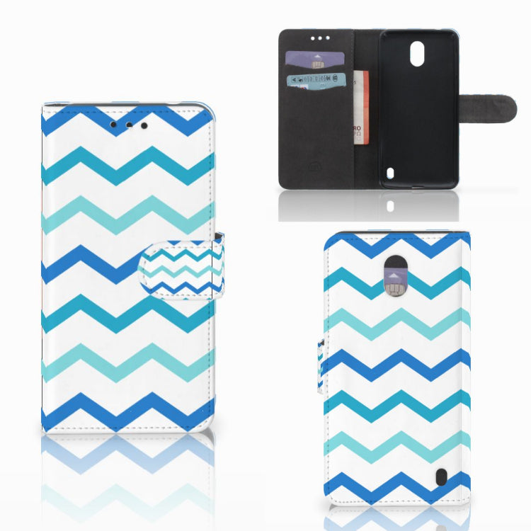 Nokia 2 Telefoon Hoesje Zigzag Blauw