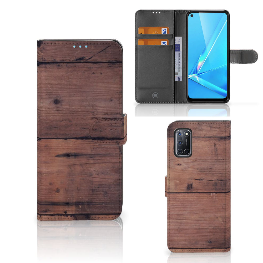 OPPO A72 | OPPO A52 Book Style Case Old Wood