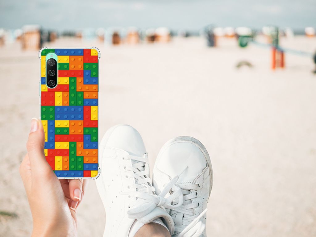 Sony Xperia 10 V Doorzichtige Silicone Hoesje Blokken B2C Telecom
