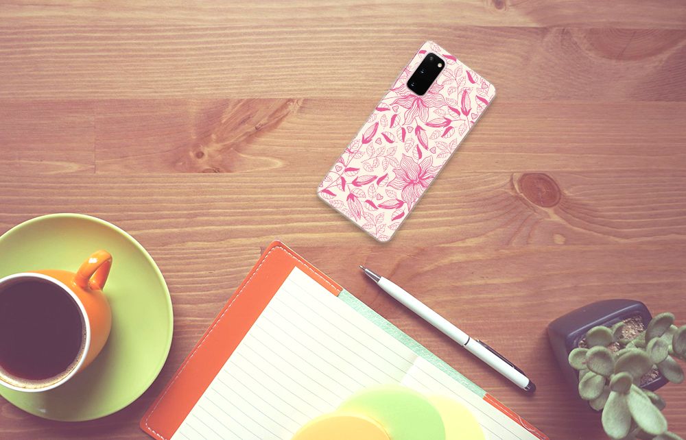 Samsung Galaxy S20 TPU Case Pink Flowers