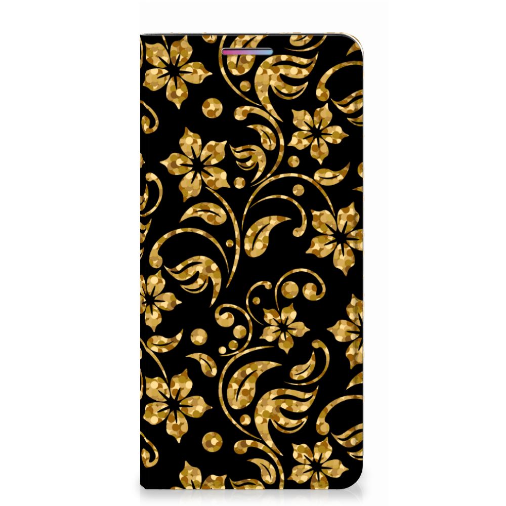 Motorola Moto G60s Smart Cover Gouden Bloemen - B2C Telecom