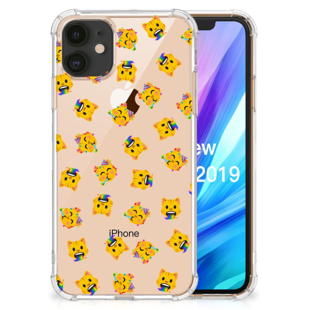 Doorzichtige Silicone Hoesje voor Apple iPhone 11 Katten Emojis B2C Telecom