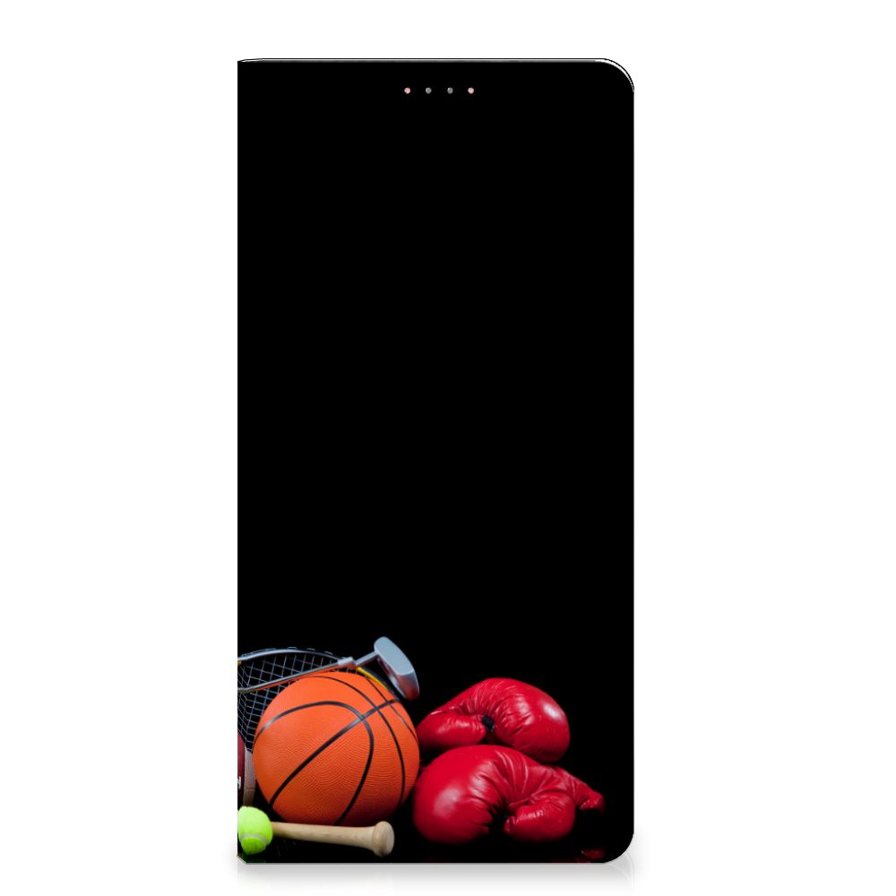 Samsung Galaxy A13 (4G) Hippe Standcase Sports with sports equipment design including basketball and boxing gloves.