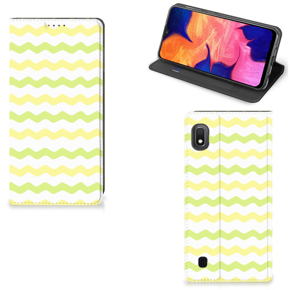 Samsung Galaxy A10 Hoesje met Magneet Waves Yellow