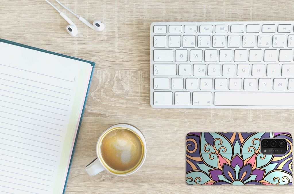 OPPO A54 5G | A74 5G | A93 5G Smart Cover Purple Flower - B2C Telecom