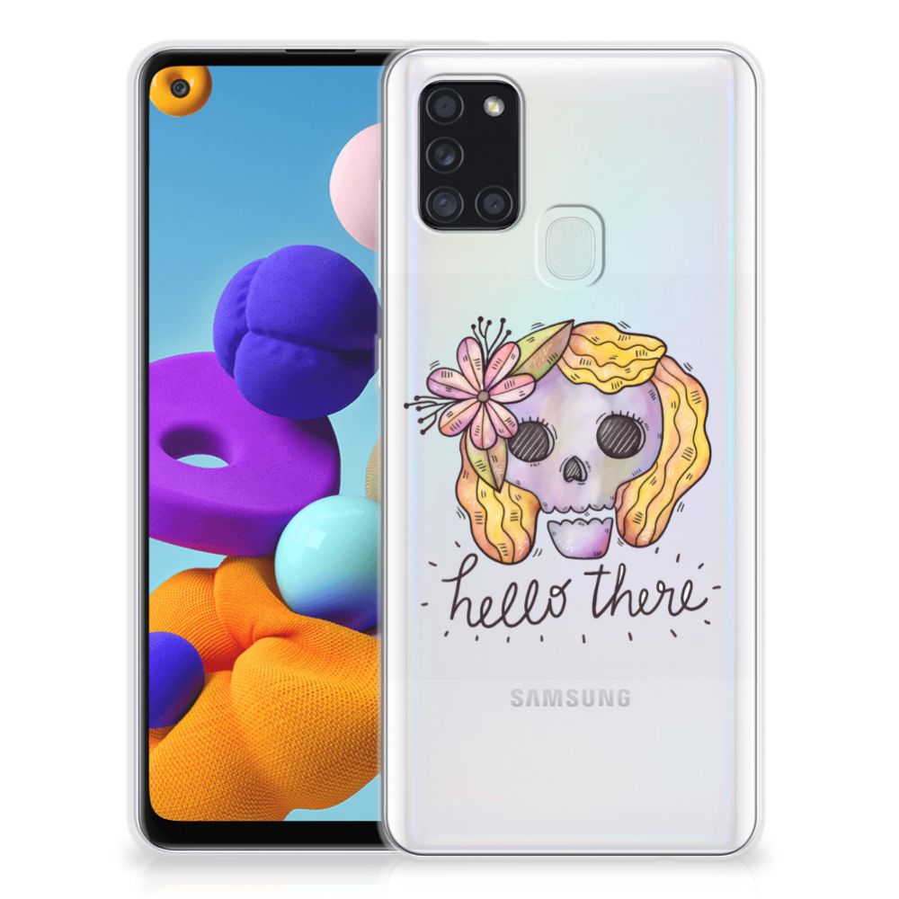 Silicone Back Case Samsung Galaxy A21s Boho Skull B2C Telecom