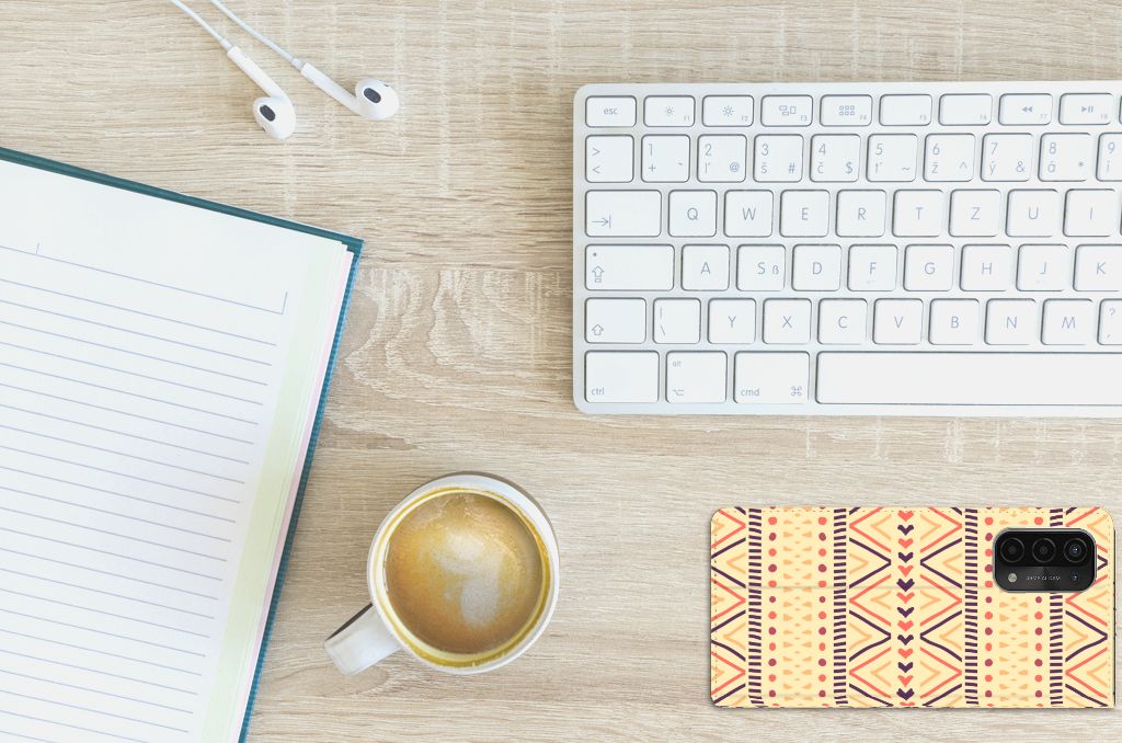 OPPO A54 5G | A74 5G | A93 5G Hoesje met Magneet Aztec Yellow - B2C Telecom