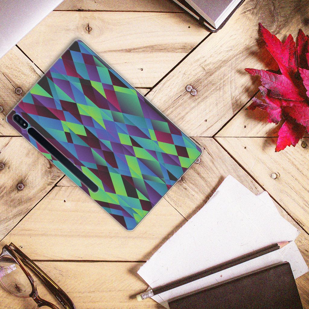 Samsung Galaxy Tab S7 Plus | S8 Plus Back Cover Abstract Green Blue - B2C Telecom