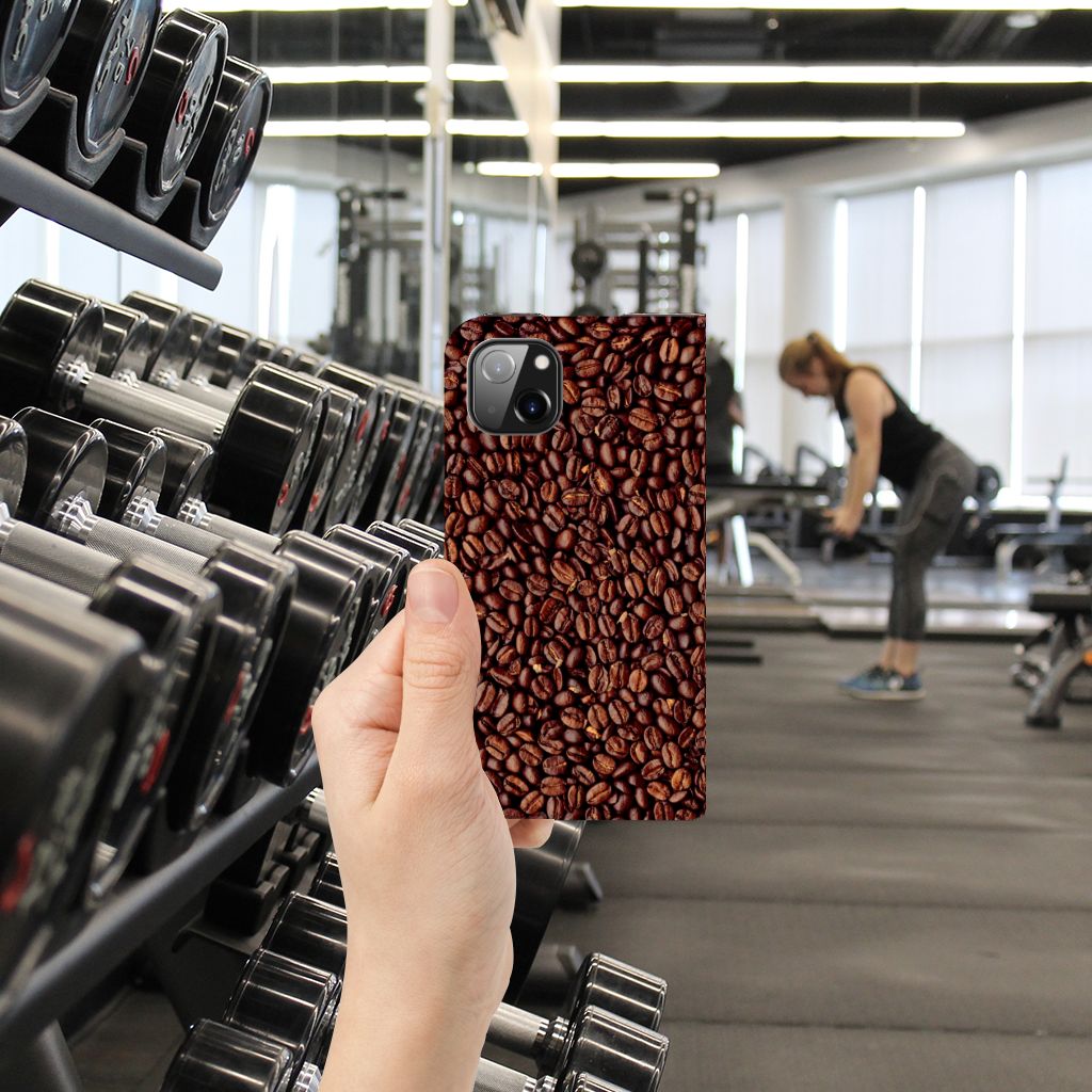 iPhone 14 Plus Flip Style Cover Koffiebonen