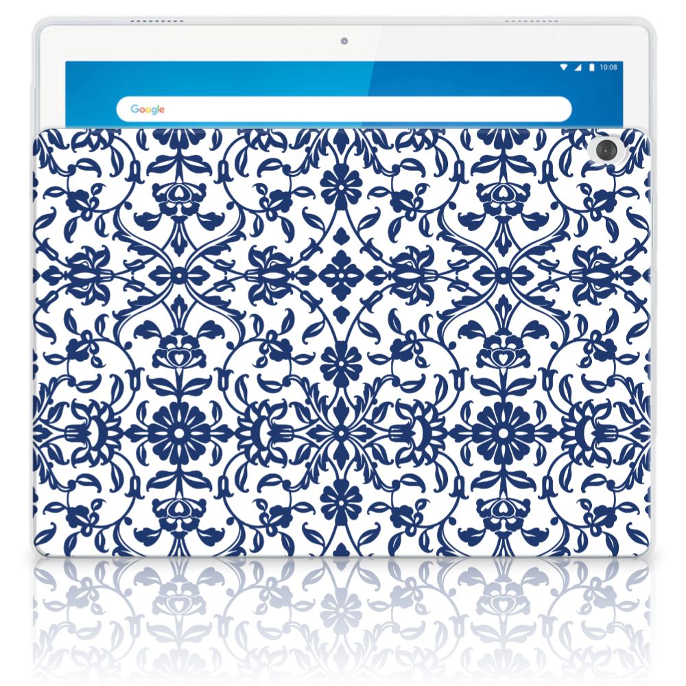 Lenovo Tab M10 Siliconen Hoesje Flower Blue