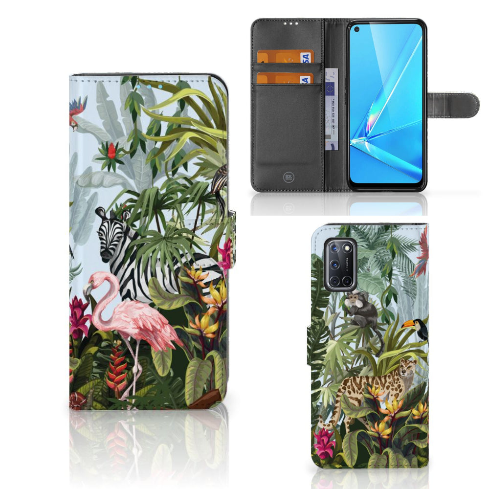 Telefoonhoesje met Pasjes voor OPPO A72 | OPPO A52 Jungle