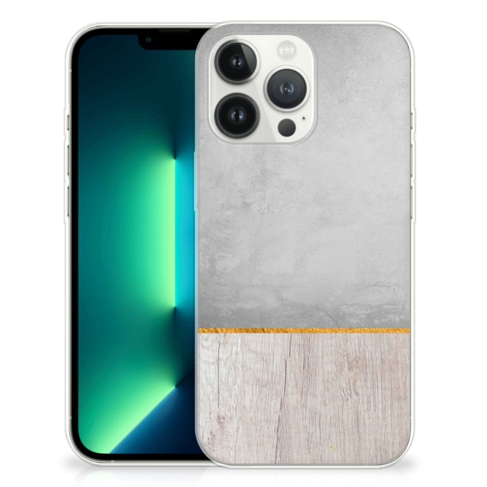 iPhone 13 Pro Max Bumper Hoesje Wood Concrete B2C Telecom