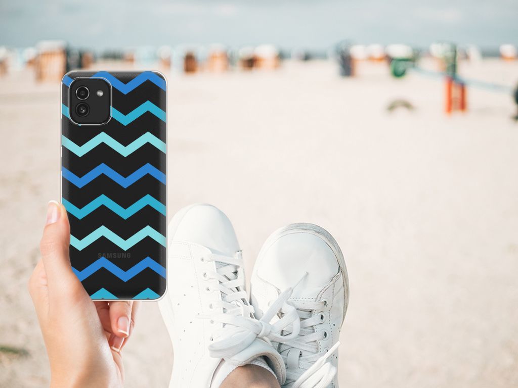 Samsung Galaxy A03 TPU bumper Zigzag Blauw B2C Telecom