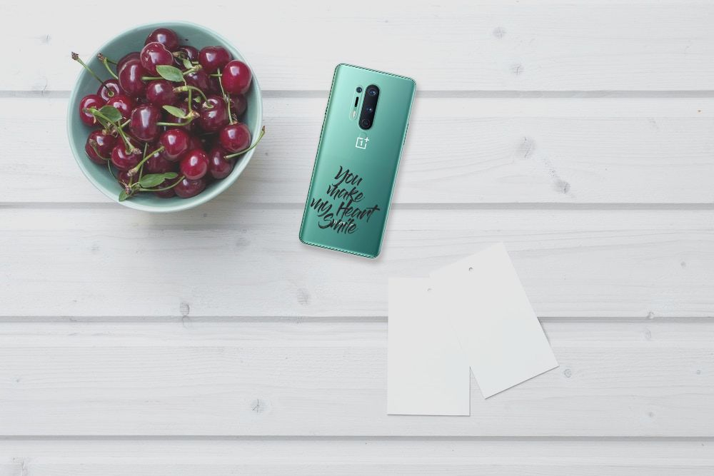 OnePlus 8 Pro Siliconen hoesje met naam Heart Smile B2C Telecom