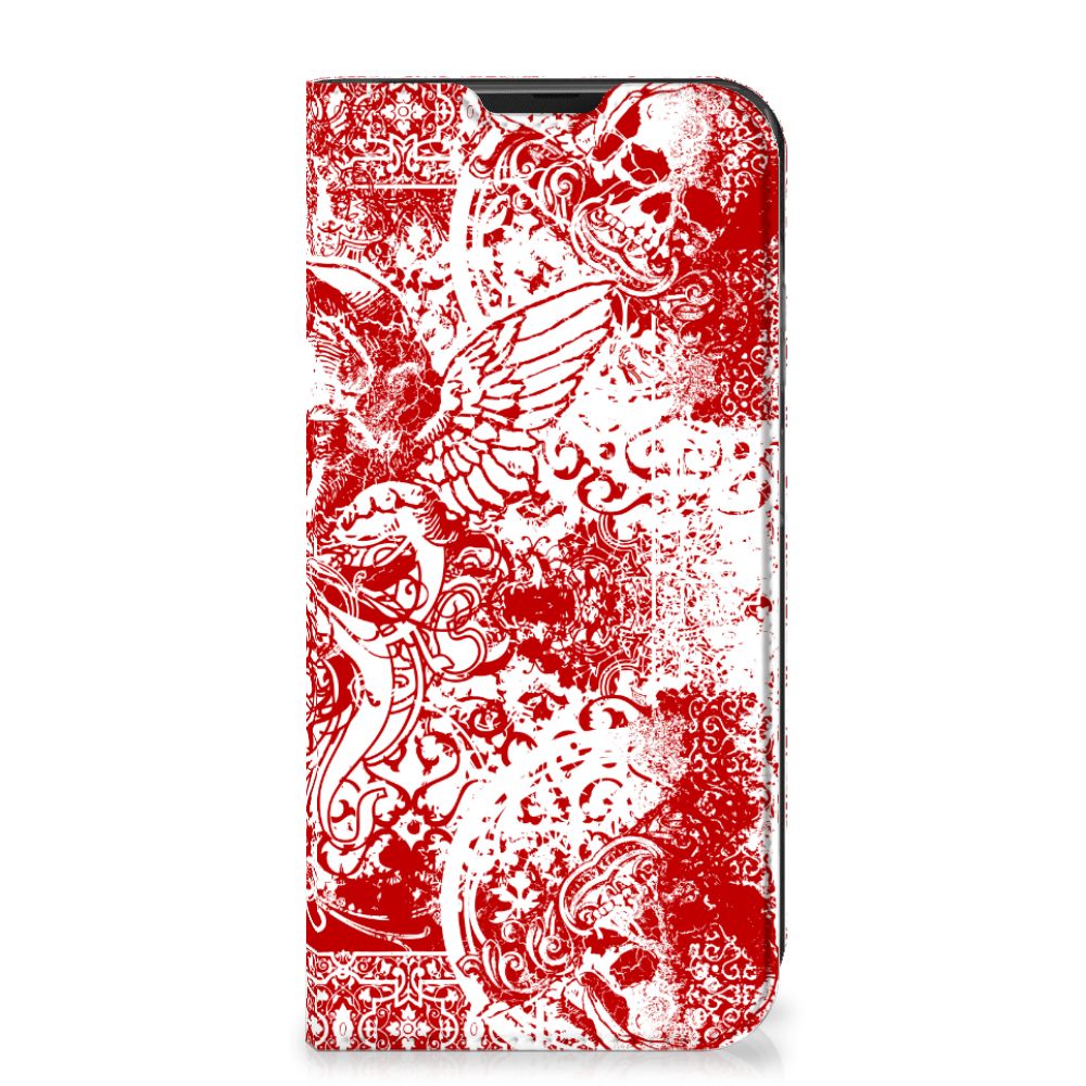 Mobiel BookCase Samsung Galaxy Xcover 6 Pro Angel Skull Rood - B2C Telecom