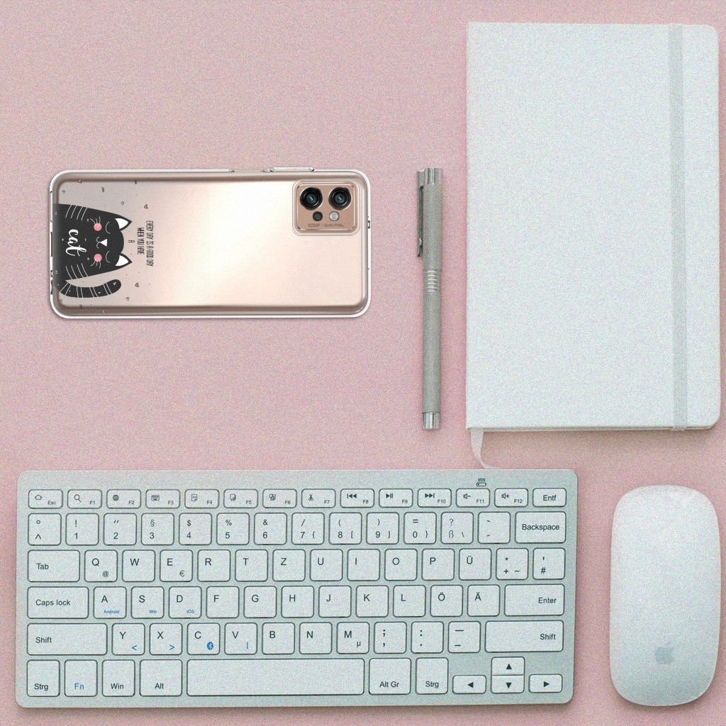 Motorola Moto G32 Telefoonhoesje met Naam Cat Good Day