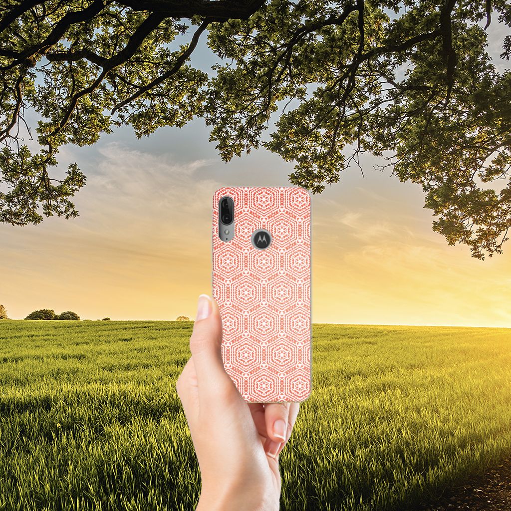 Motorola Moto E6 Plus TPU bumper Pattern Orange