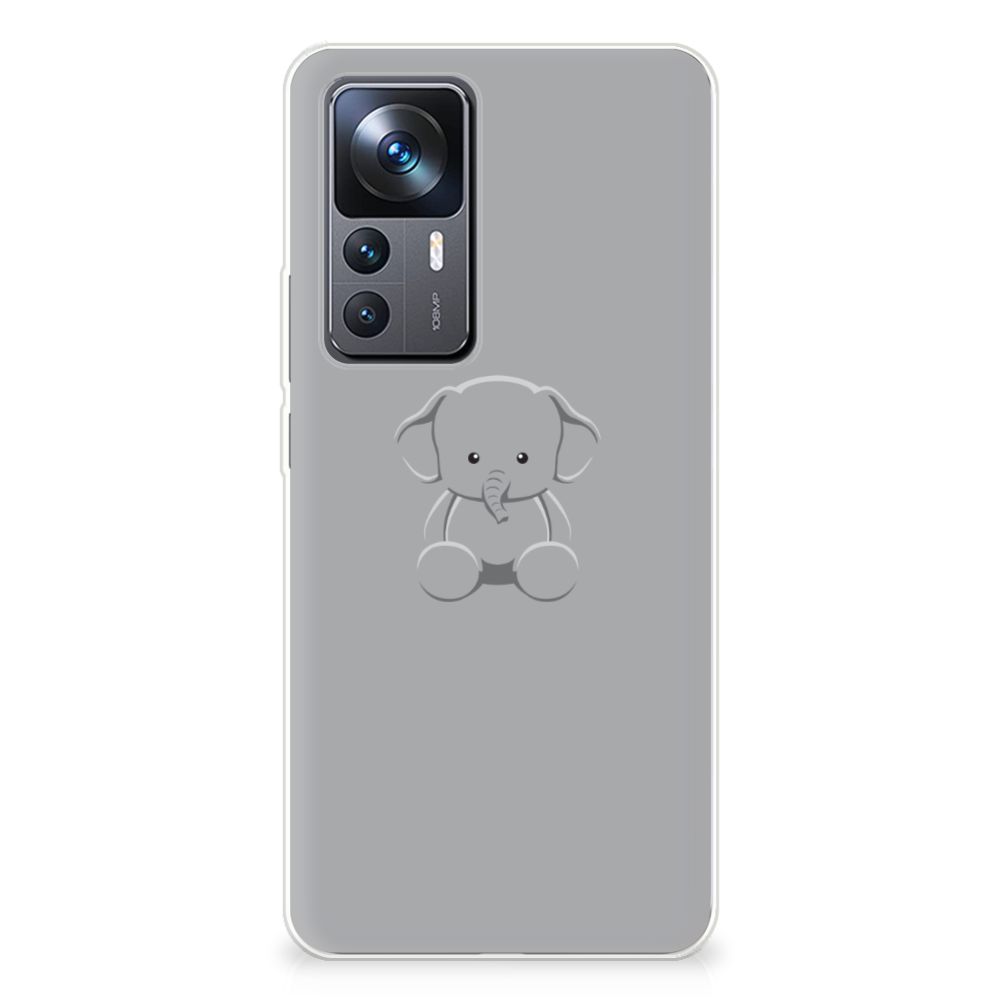 Xiaomi 12T | 12T Pro Telefoonhoesje met Naam Grijs Baby Olifant B2C Telecom