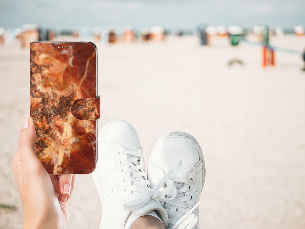 Motorola Moto G7 | G7 Plus Bookcase Marmer Bruin