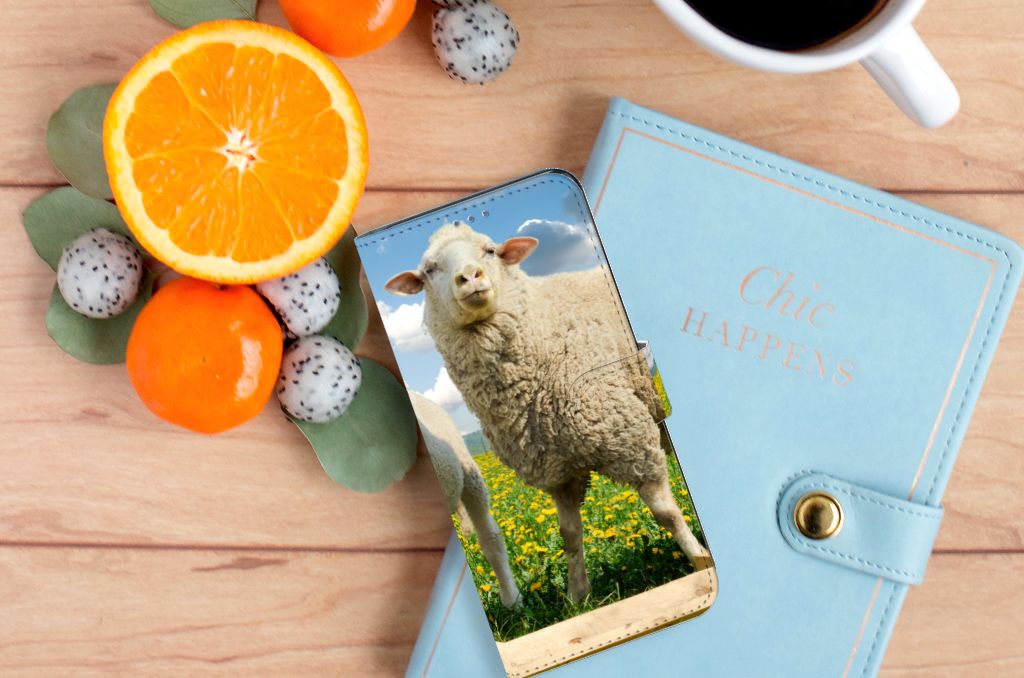 OnePlus 10 Pro Telefoonhoesje met Pasjes Schaap en Lammetje