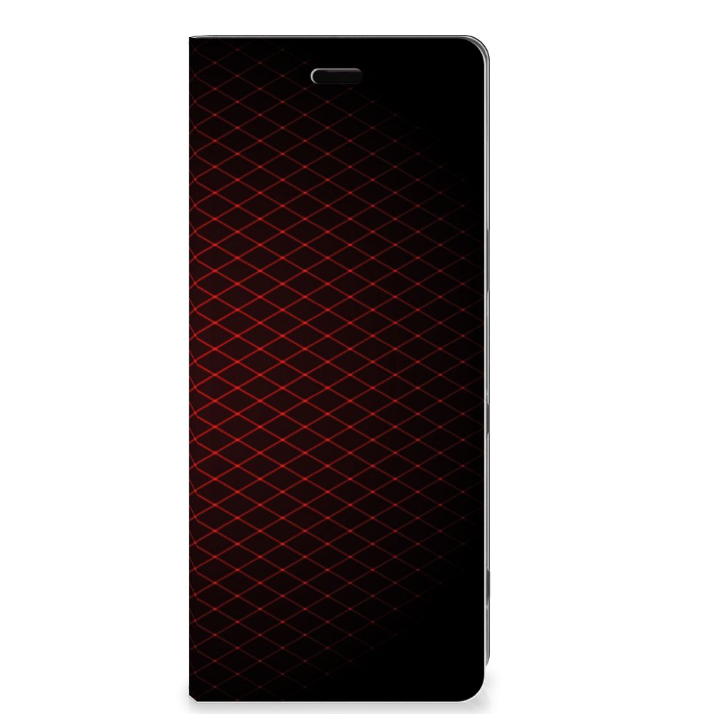 Sony Xperia 5 Hoesje met Magneet Geruit Rood - B2C Telecom