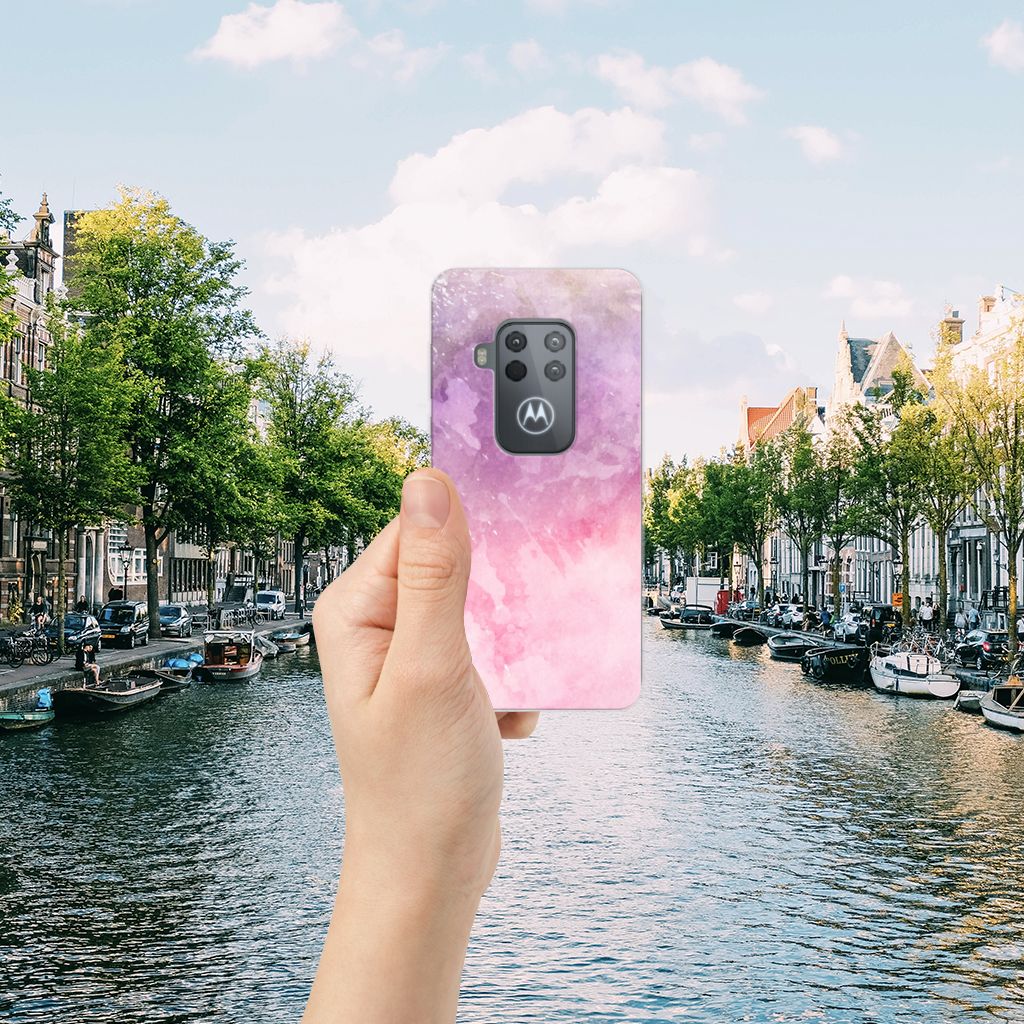 Hoesje maken Motorola One Zoom Pink Purple Paint