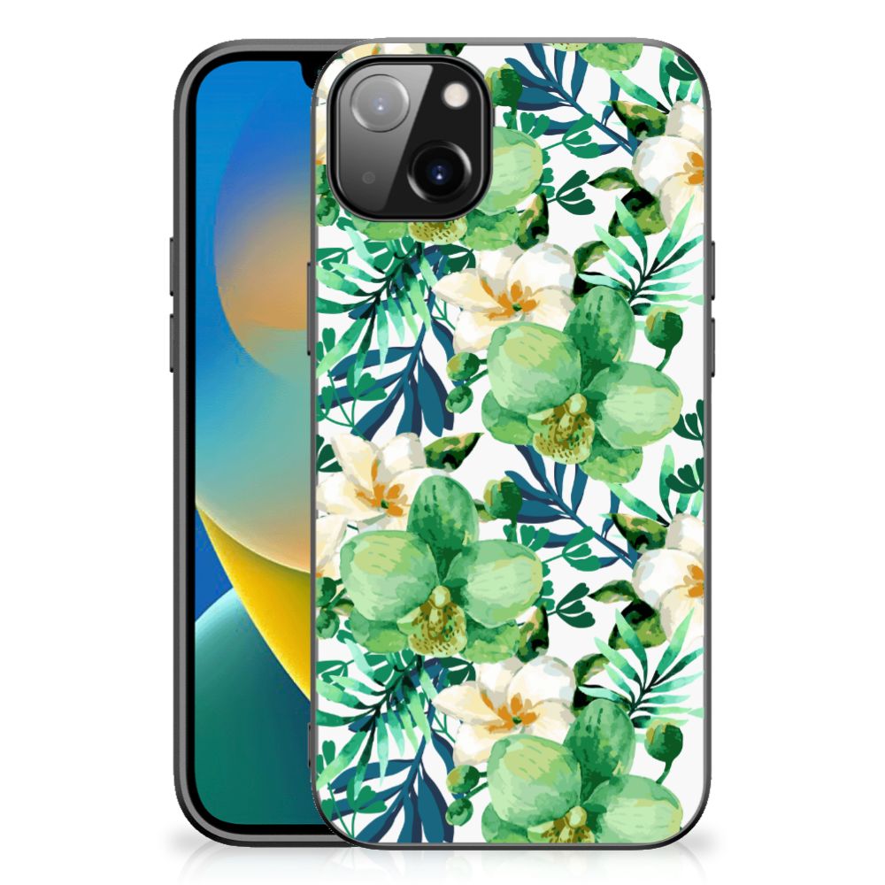 iPhone 14 Plus Bloemen Hoesje Orchidee Groen