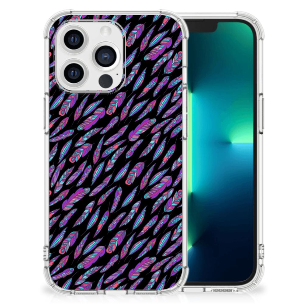 Apple iPhone 13 Pro Doorzichtige Silicone Hoesje Feathers Color B2C Telecom