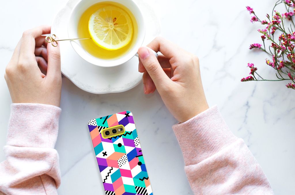 Samsung Galaxy S10e TPU Hoesje Blokken Kleurrijk