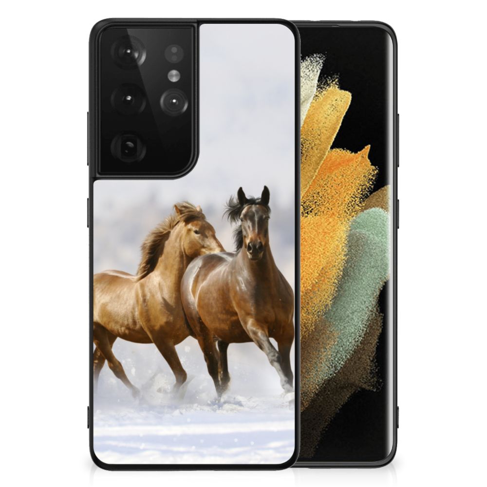 Samsung Galaxy S21 Ultra Dierenprint Telefoonhoesje Paarden B2C Telecom