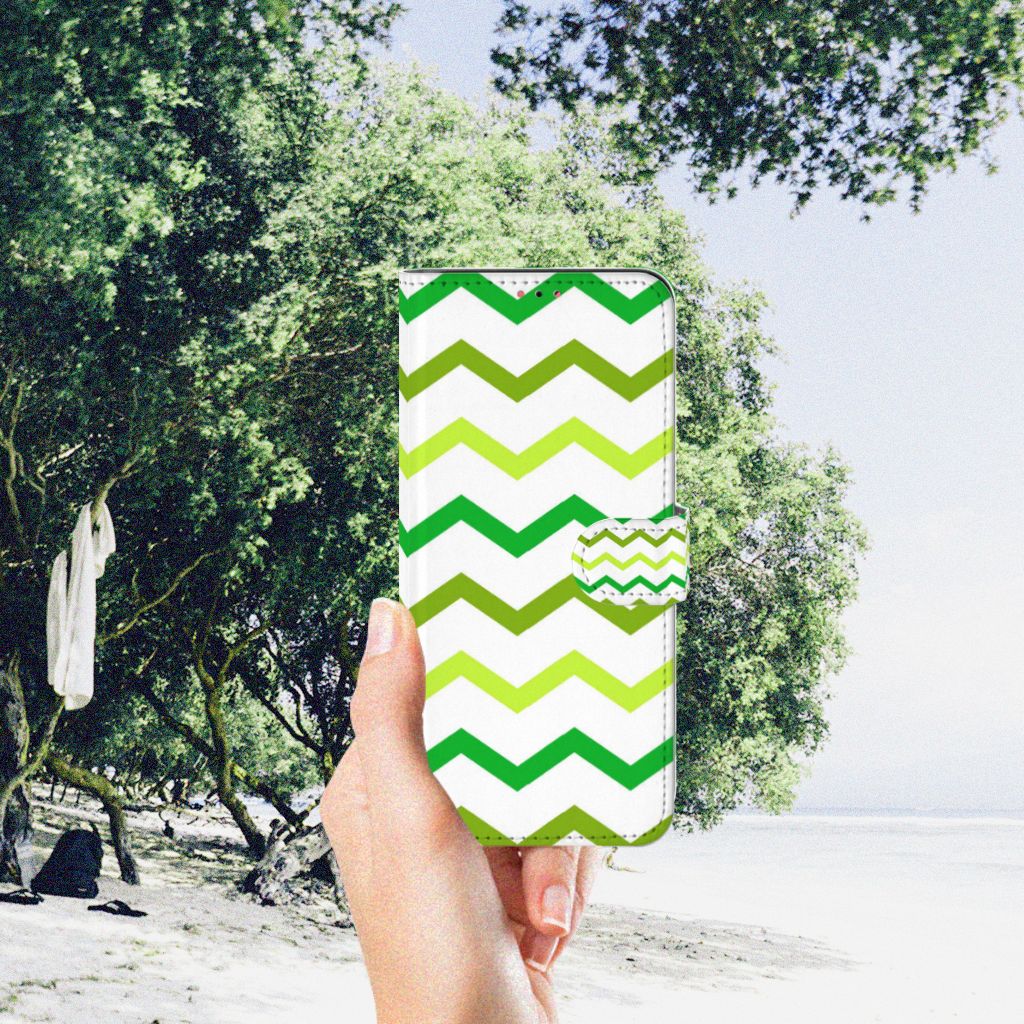 Samsung Galaxy A13 (4G) Telefoon Hoesje Zigzag Groen