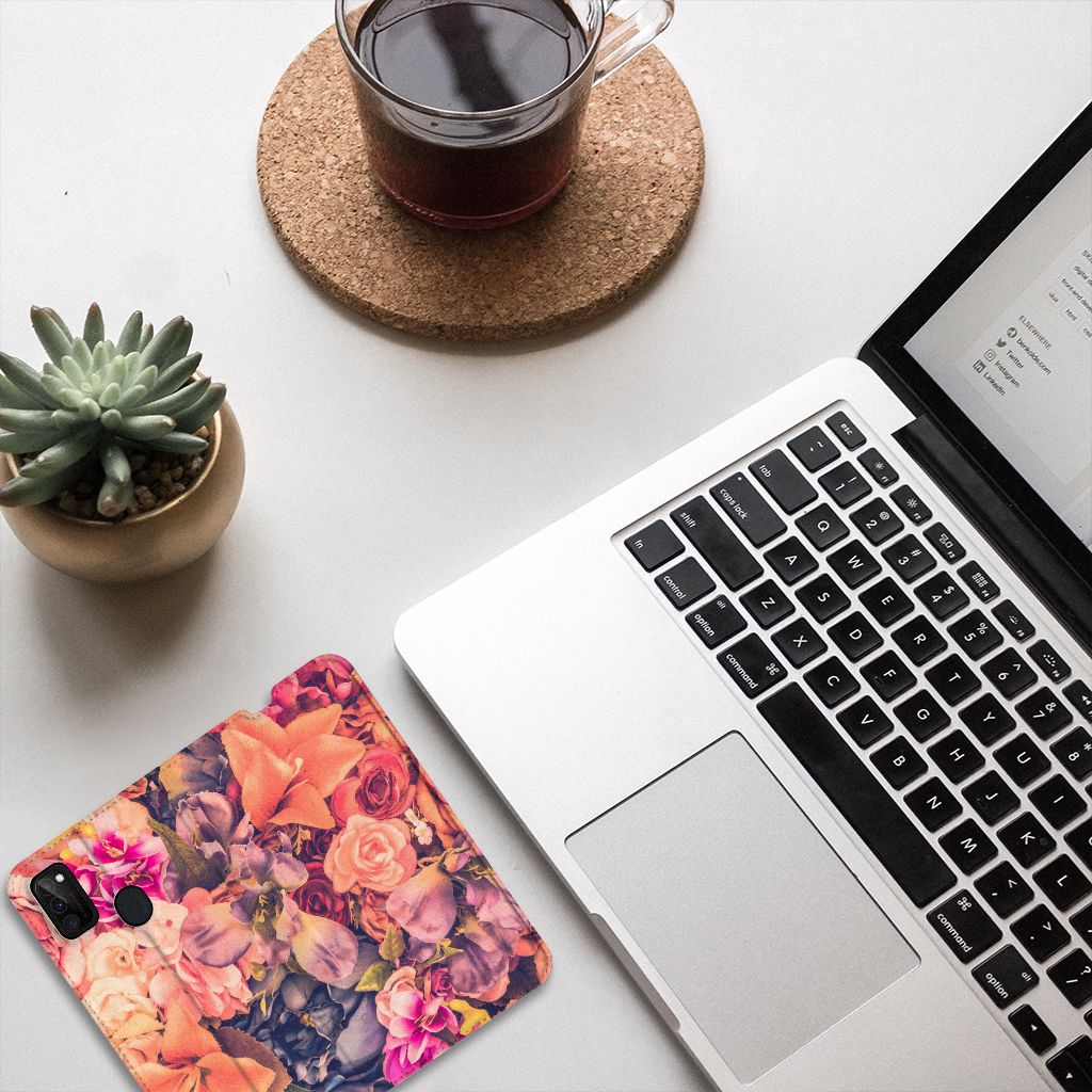 Samsung Galaxy M30s | M21 Smart Cover Bosje Bloemen - B2C Telecom