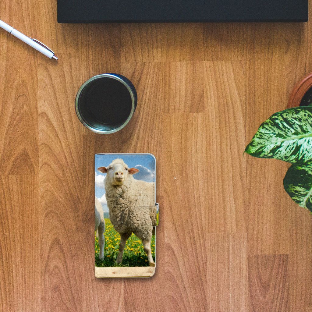 Samsung Galaxy S10 Telefoonhoesje met Pasjes Schaap en Lammetje
