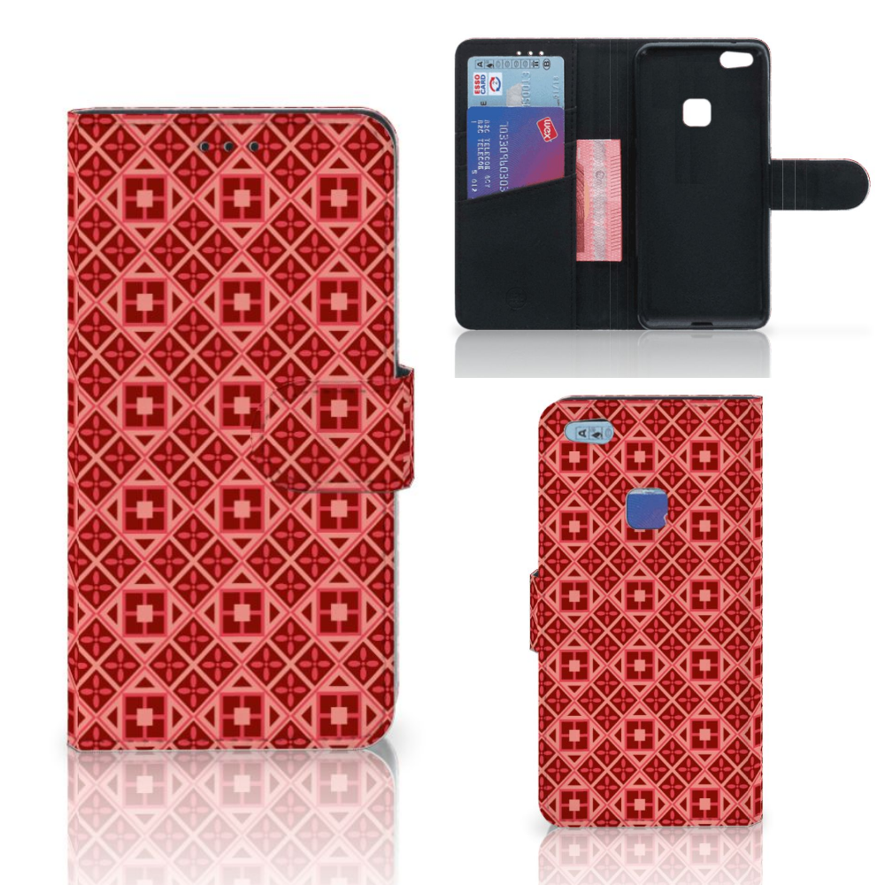 Huawei P10 Lite Telefoon Hoesje Batik Rood