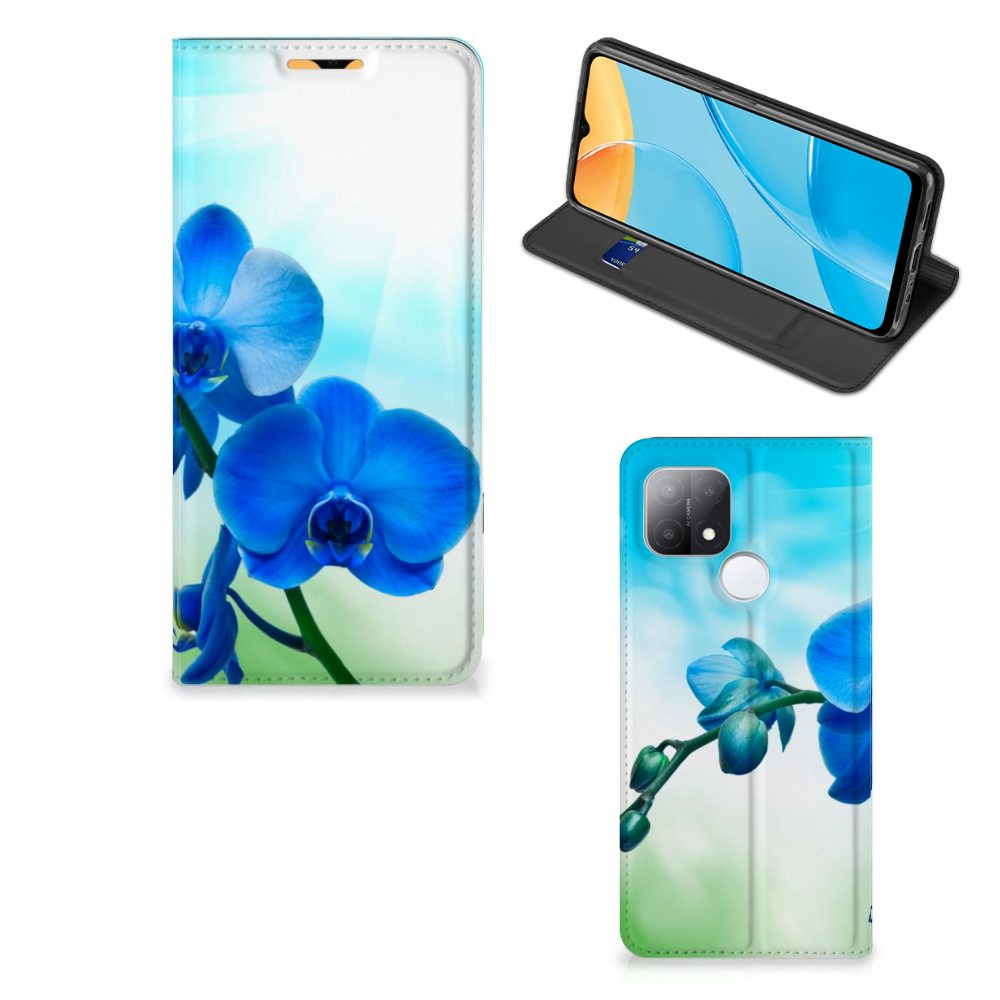 OPPO A15 Smart Cover Orchidee Blauw - Cadeau voor je Moeder - B2C Telecom