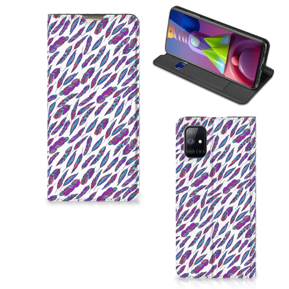 Samsung Galaxy M51 Hoesje met Magneet Feathers Color - B2C Telecom