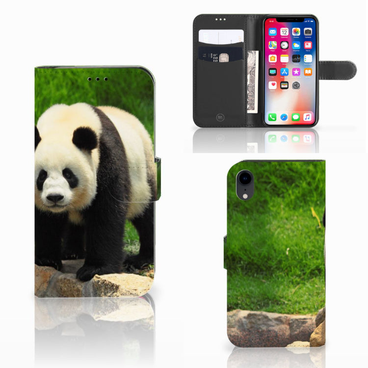 Apple iPhone Xr Telefoonhoesje met Pasjes Panda