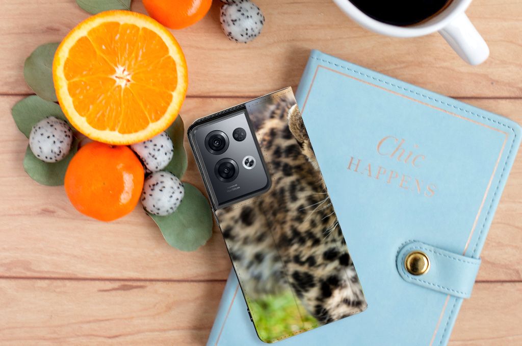 OPPO Reno8 Pro Hoesje maken Baby Luipaard - B2C Telecom