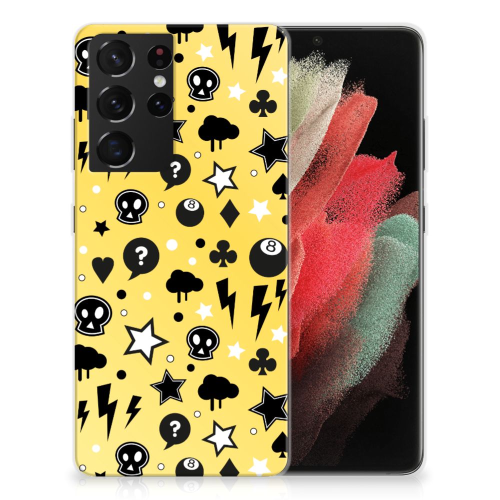 Silicone Back Case Samsung Galaxy S21 Ultra Punk Geel