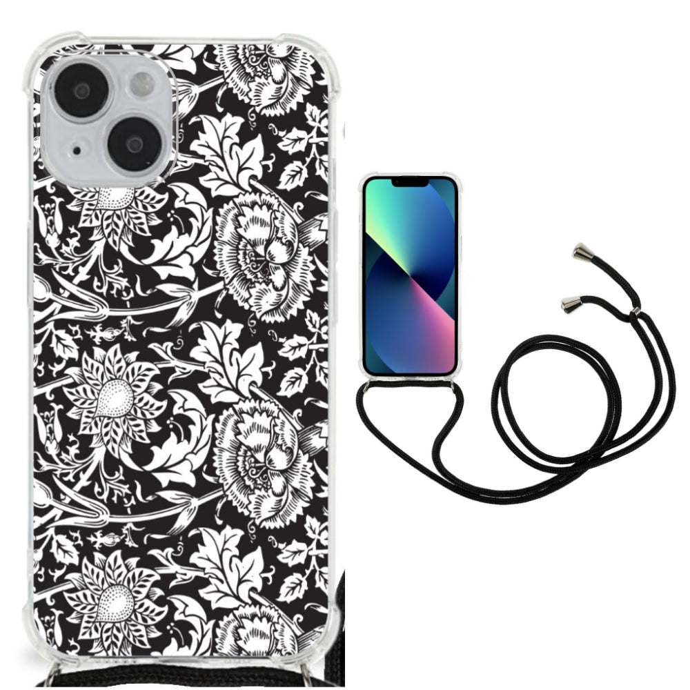 iPhone 14 Case Black Flowers
