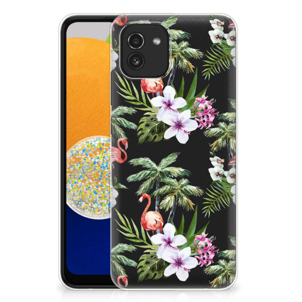 Samsung Galaxy A03 TPU Hoesje Flamingo Palms B2C Telecom