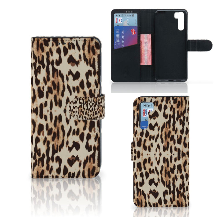 OPPO A91 | Reno3 Telefoonhoesje met Pasjes Leopard