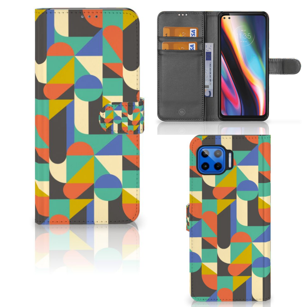 Motorola Moto G 5G Plus Telefoon Hoesje Funky Retro