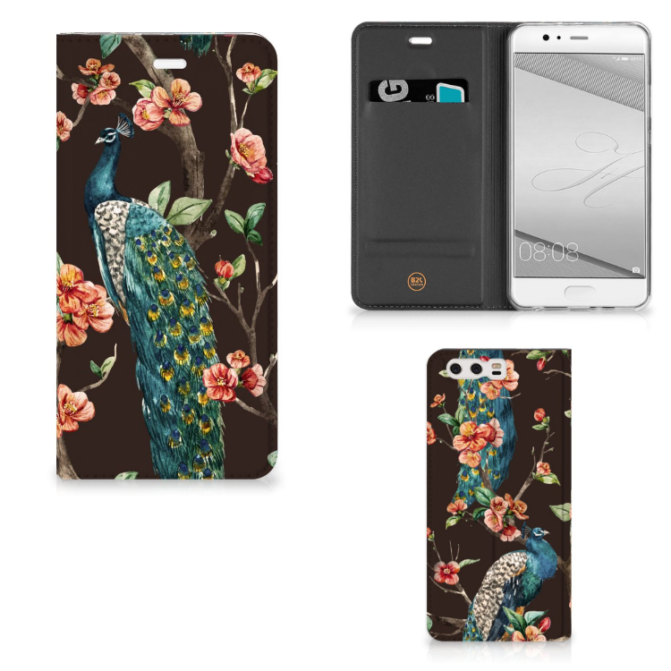 Huawei P10 Plus Hoesje maken Pauw met Bloemen