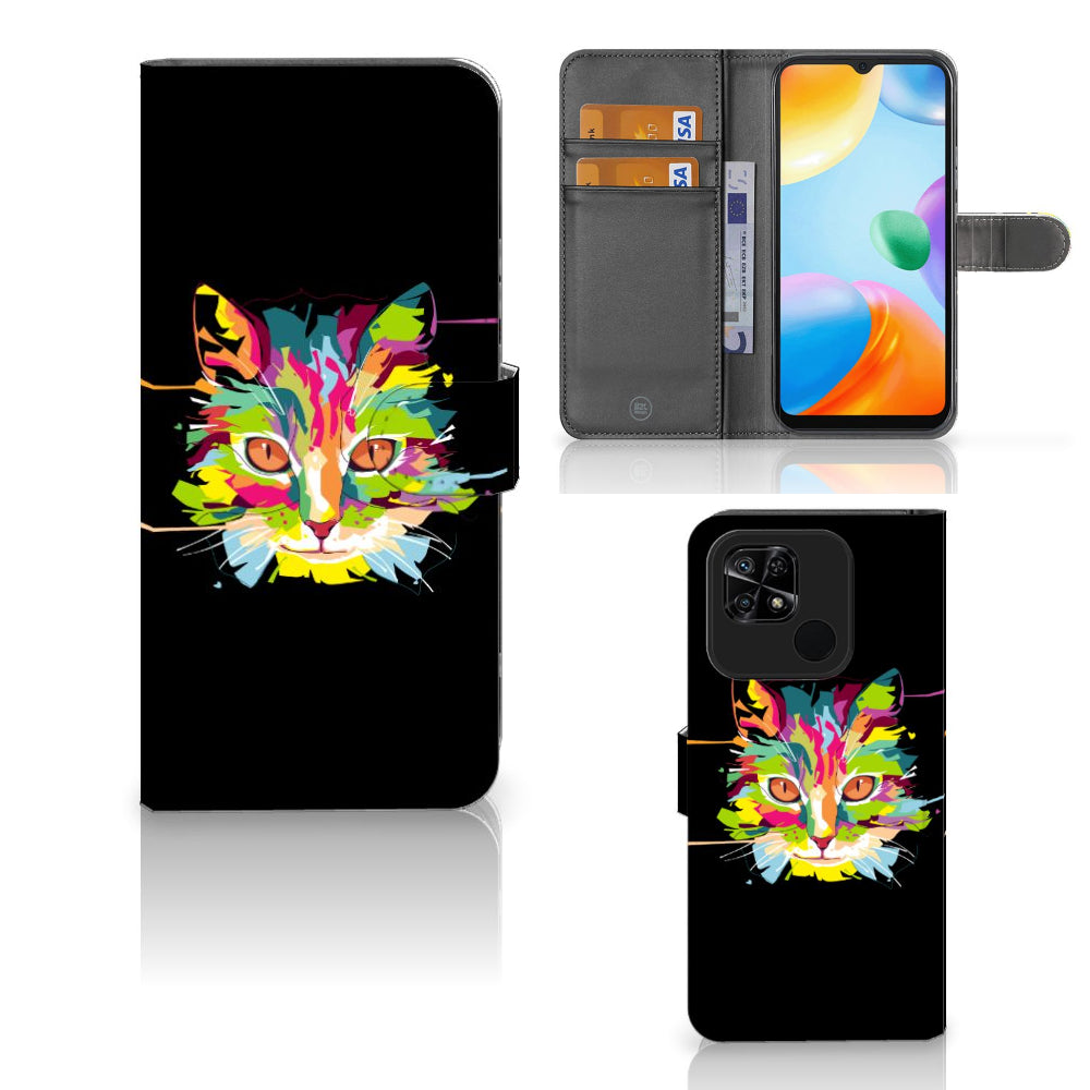 Xiaomi Redmi 10C Leuk Hoesje Cat Color