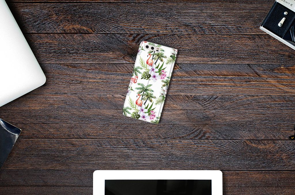 Huawei P10 Plus Hoesje maken Flamingo Palms
