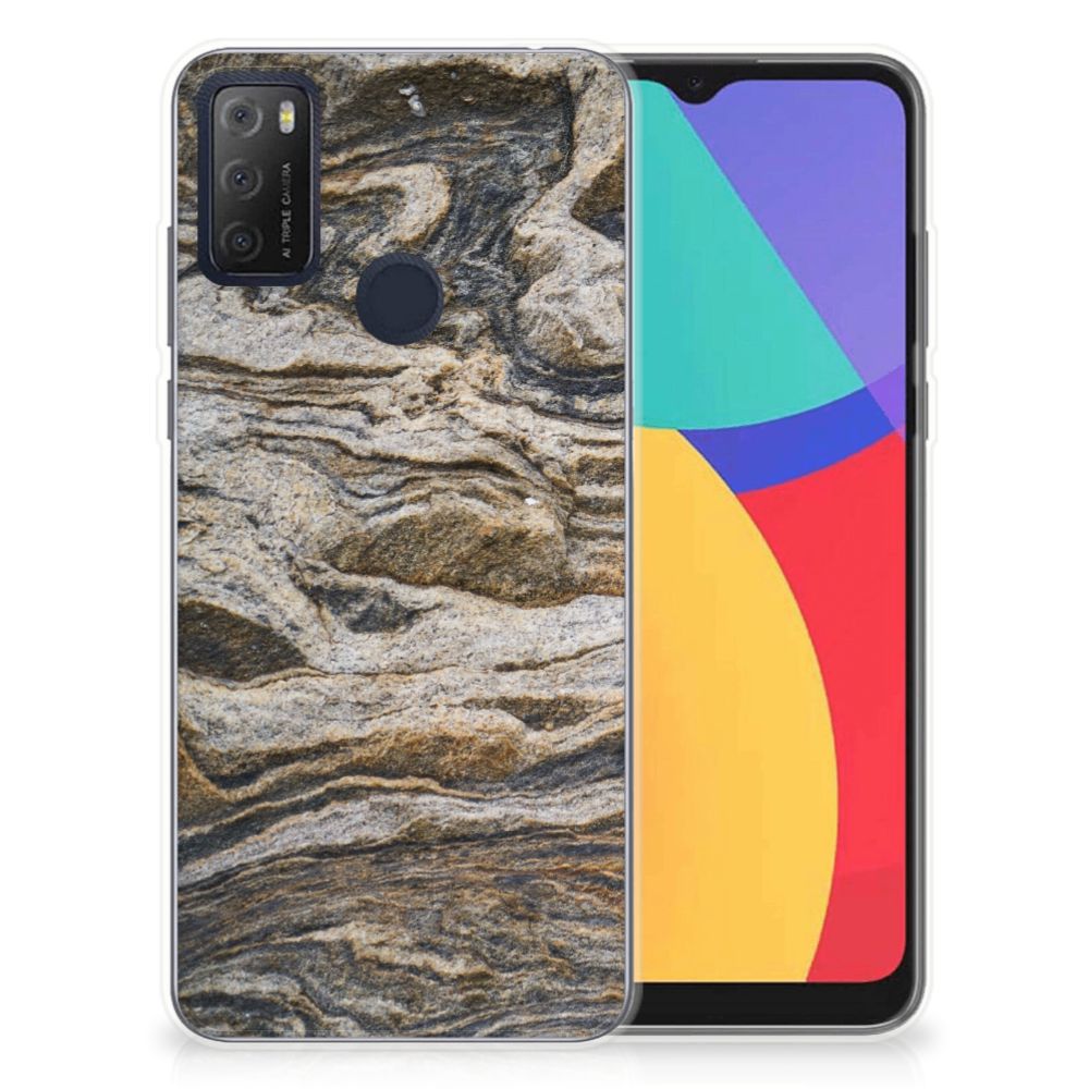 Alcatel 1S (2021) TPU Siliconen Hoesje Steen B2C Telecom