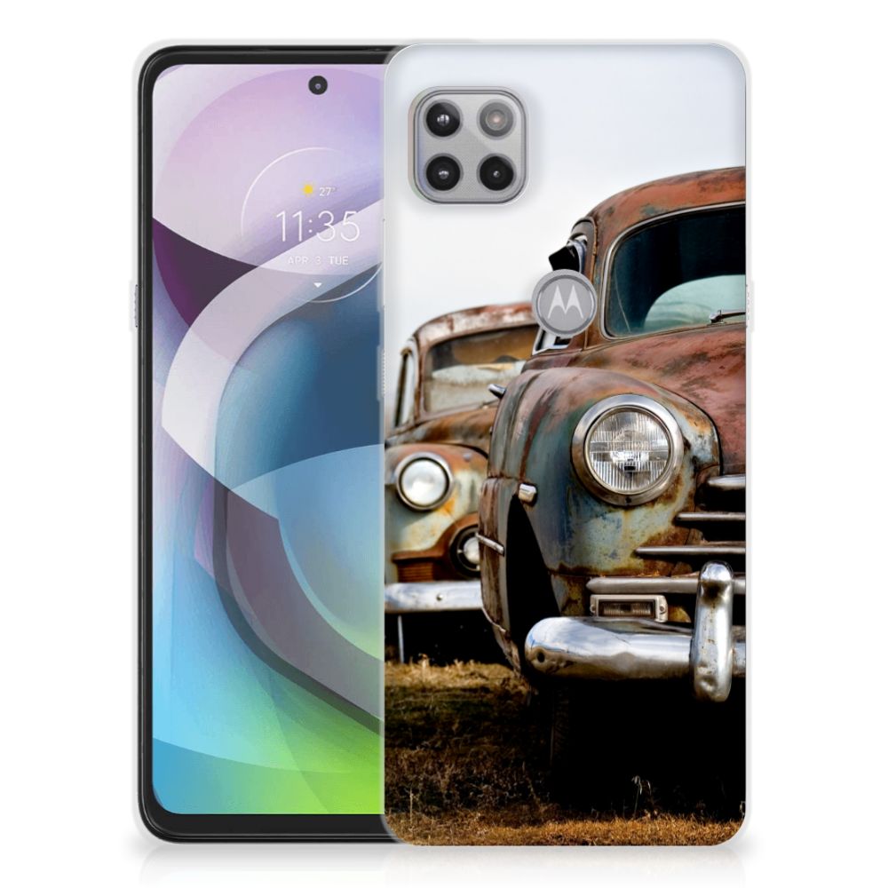 Motorola Moto G 5G Siliconen Hoesje met foto Vintage Auto B2C Telecom